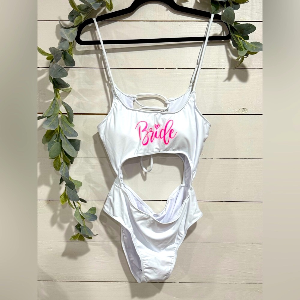 New! White Bride One Piece Swimsuit
